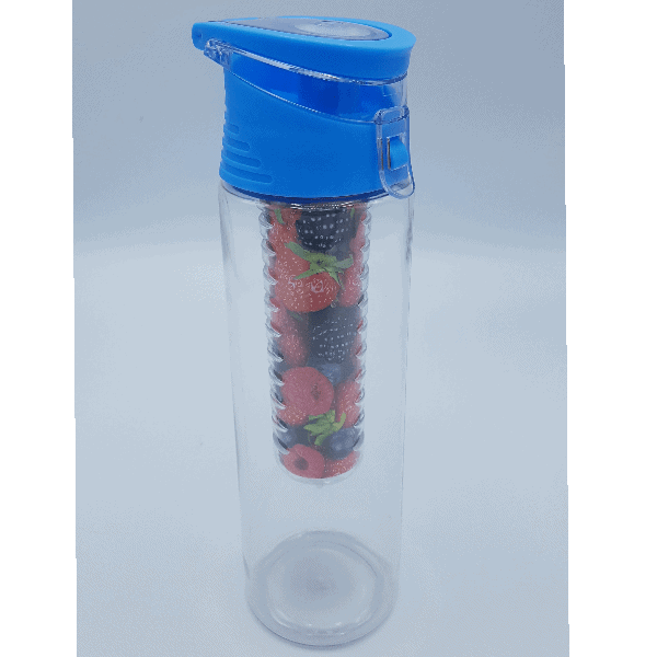 CARODOMOVAEU Fľaša s vložkou na ľad alebo ovocie 700 ml modrá
