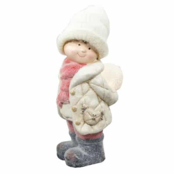 Figúrka dievča v čapici s led snehovou gulou
