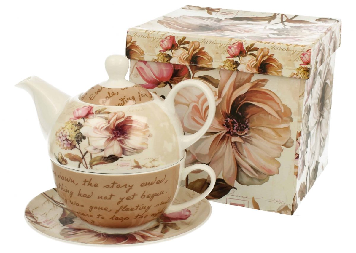 Porcelánový čajník záhradné kvety
