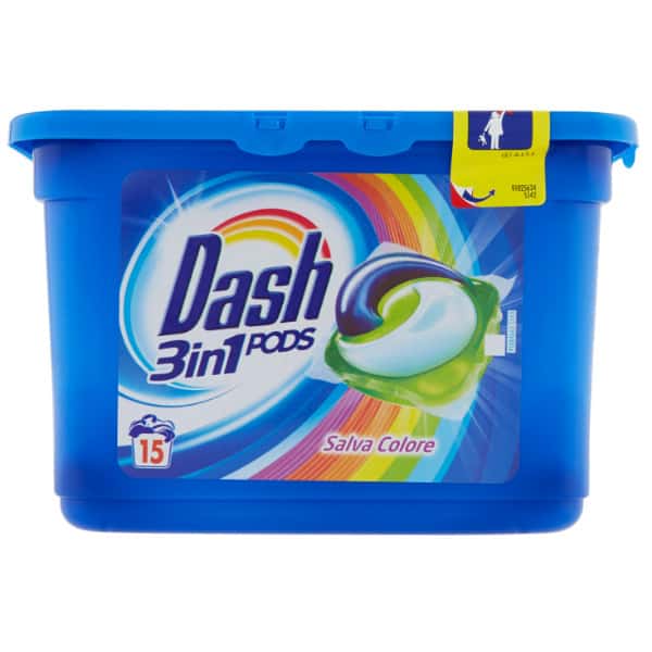Kapsule na pranie Dash 3 v 1 Salva Colore 15 pracích dávok