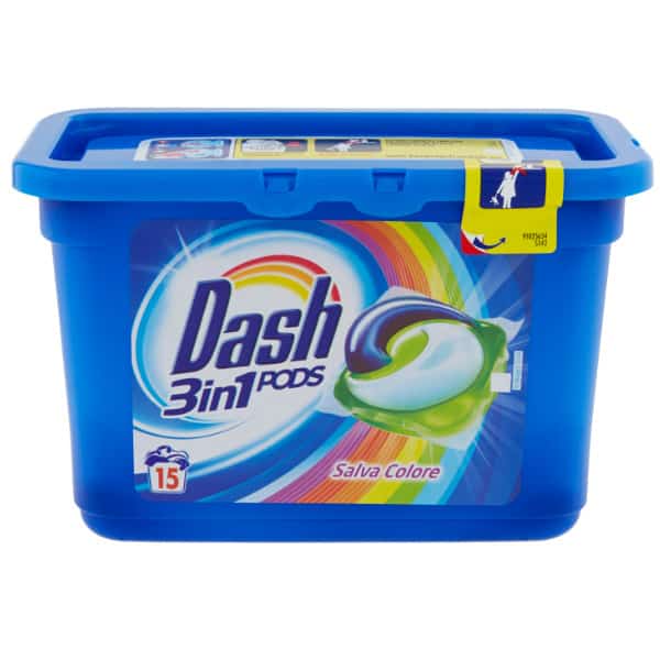 Kapsule na pranie Dash 3 v 1 Salva Colore 15 pracích dávok